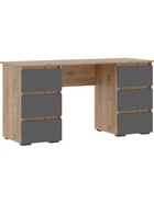 Письменный стол Элла ПС 02 серый графит 0162 / дуб крафт золото - фото 121986580