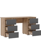 Письменный стол Элла ПС 02 серый графит 0162 / дуб крафт золото - фото 121986583