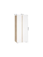 Шкаф двухстворчатый «Алетра», 800×570×2000 мм, цвет дуб крафт серый/белый глянцевый - фото 122244938