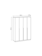 Шкаф четырёхстворчатый «Даиго», 1601×506×2216 мм, цвет меланж - фото 122244950