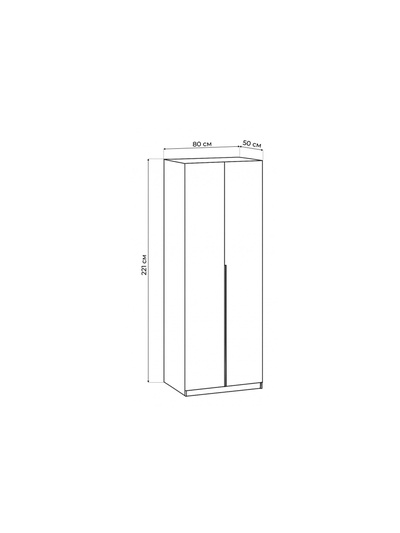 Шкаф двухстворчатый «Даиго», 801×506×2216 мм, цвет белый текстурный