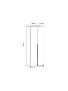 Шкаф двухстворчатый «Даиго», 801×506×2216 мм, цвет графит серый - фото 122244973