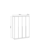 Шкаф четырёхстворчатый «Даиго», 1601×506×2216 мм, цвет графит серый - фото 122245006