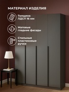 Шкаф четырёхстворчатый «Даиго», 1601×506×2216 мм, цвет графит серый - фото 122245008