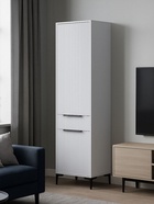 Шкаф – пенал «Иадама», 550×403×1960 мм, цвет белый/белый глянцевый - фото 122245020