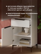 Шкаф – пенал «Иадама», 550×403×1960 мм, цвет белый/белый глянцевый - фото 122245019