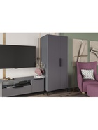 Шкаф двухстворчатый «Иадама», 802×543×1960 мм, цвет графит/графит софт - фото 122245052