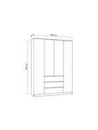 Шкаф четырёхстворчатый «Мадера», 1600×500×2100 мм, цвет графит - фото 122245068