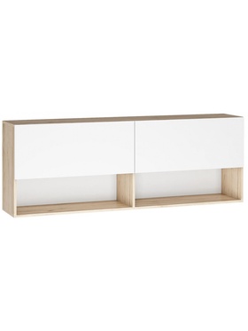 Шкаф навесной «Алетра ПЛ017», 1600×320×580 мм, цвет дуб крафт серый/белый глянцевый