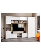 Шкаф навесной «Алетра ПЛ017», 1600×320×580 мм, цвет дуб крафт серый/белый глянцевый  (артикул 10998011)  большой выбор товаров оптом и в розницу по низким ценам с доставкой