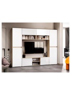 Шкаф навесной «Алетра ПЛ017», 1600×320×580 мм, цвет дуб крафт серый/белый глянцевый  (артикул 10998011)  большой выбор товаров оптом и в розницу по низким ценам с доставкой