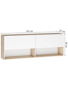 Шкаф навесной «Алетра ПЛ017», 1600×320×580 мм, цвет дуб крафт серый/белый глянцевый  (артикул 10998011)  большой выбор товаров оптом и в розницу по низким ценам с доставкой