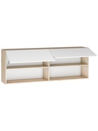 Шкаф навесной «Алетра ПЛ017», 1600×320×580 мм, цвет дуб крафт серый/белый глянцевый  (артикул 10998011)  большой выбор товаров оптом и в розницу по низким ценам с доставкой