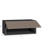 Шкаф навесной «Сейдиль 16.314.01», 840×573×348 мм, цвет антрацит/веллюто капучино  (артикул 10998013)  большой выбор товаров оптом и в розницу по низким ценам с доставкой