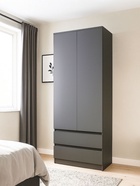 Шкаф двухстворчатый «Сибити», 801×462×2052 мм, цвет графит серый - фото 122245108