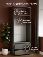 Шкаф двухстворчатый «Сибити», 801×462×2052 мм, цвет графит серый - фото 122245106