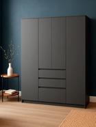 Шкаф четырёхстворчатый «Сибити», 1601×462×2052 мм, цвет графит серый  (артикул 10998027)  большой выбор товаров оптом и в розницу по низким ценам с доставкой