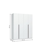 Шкаф четырёхстворчатый «Широн», 1600×550×2000 мм, цвет белый/белый - фото 122245181