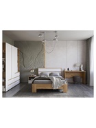 Шкаф двухстворчатый «Элла ШК 01», 802×460×2100 мм, цвет белый/дуб крафт золото - фото 122245216