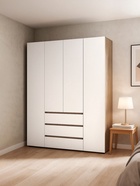 Шкаф четырёхстворчатый «Элла ШК 05», 1600×460×2080 мм, цвет белый/дуб крафт золото - фото 122245225