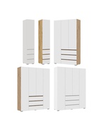 Шкаф четырёхстворчатый «Элла ШК 05», 1600×460×2080 мм, цвет белый/дуб крафт золото - фото 122245231