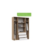 Шкаф четырёхстворчатый «Элла ШК 05», 1600×460×2080 мм, цвет белый/дуб крафт золото - фото 122245222