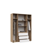 Шкаф четырёхстворчатый «Элла ШК 05», 1600×460×2080 мм, цвет белый/дуб крафт золото - фото 122245223