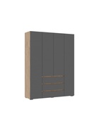 Шкаф четырёхстворчатый «Элла ШК 05», 1600×460×2080 мм, цвет серый графит/дуб крафт золото - фото 122245232