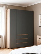 Шкаф четырёхстворчатый «Элла ШК 05», 1600×460×2080 мм, цвет серый графит/дуб крафт золото - фото 122245241