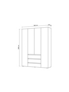 Шкаф четырёхстворчатый «Элла ШК 05», 1600×460×2080 мм, цвет серый графит/дуб крафт золото - фото 122245233