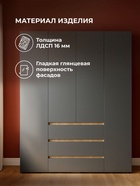 Шкаф четырёхстворчатый «Элла ШК 05», 1600×460×2080 мм, цвет серый графит/дуб крафт золото - фото 122245235