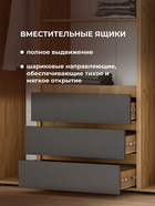 Шкаф четырёхстворчатый «Элла ШК 05», 1600×460×2080 мм, цвет серый графит/дуб крафт золото - фото 122245238