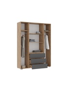 Шкаф четырёхстворчатый «Элла ШК 05», 1600×460×2080 мм, цвет серый графит/дуб крафт золото - фото 122245234