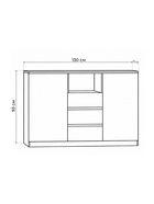 Комод напольный «Маллоу-2», 1300×435×930 мм, цвет дуб вотан / белый глянец  (артикул 10998043)  большой выбор товаров оптом и в розницу по низким ценам с доставкой