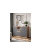 Комод напольный «Маллоу-2», 1300×435×930 мм, цвет дуб вотан / графит софт  (артикул 10998044)  большой выбор товаров оптом и в розницу по низким ценам с доставкой