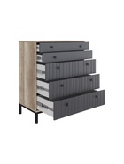 Комод напольный «Пласидо», 882×455×1041 мм, цвет дуб каньон монумент / софт серый дым  (артикул 10998045)  большой выбор товаров оптом и в розницу по низким ценам с доставкой