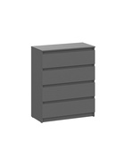 Комод напольный «Сибити», 801×390×978 мм, 4 ящика, цвет графит серый  (артикул 10998046)  большой выбор товаров оптом и в розницу по низким ценам с доставкой