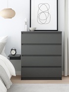 Комод напольный «Сибити», 801×390×978 мм, 4 ящика, цвет графит серый  (артикул 10998046)  большой выбор товаров оптом и в розницу по низким ценам с доставкой