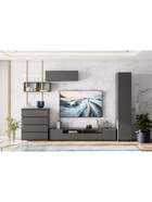 Комод напольный «Сибити», 801×390×978 мм, 4 ящика, цвет графит серый  (артикул 10998046)  большой выбор товаров оптом и в розницу по низким ценам с доставкой