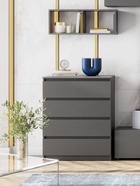Комод напольный «Сибити», 801×390×978 мм, 4 ящика, цвет графит серый  (артикул 10998046)  большой выбор товаров оптом и в розницу по низким ценам с доставкой