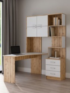 Стол компьютерный «Ганор», левый, 1450×1280×2000 мм, цвет дуб вотан/белый - фото 121986597