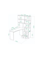 Стол компьютерный «Ганор», левый, 1450×1280×2000 мм, цвет дуб вотан/белый - фото 121986598