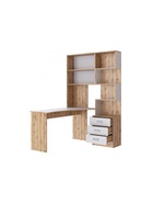 Стол компьютерный «Ганор», левый, 1450×1280×2000 мм, цвет дуб вотан/белый - фото 121986602