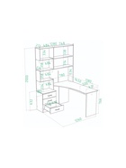 Стол компьютерный Ганор правый дуб вотан / белый - фото 121986605