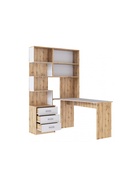 Стол компьютерный Ганор правый дуб вотан / белый - фото 121986609