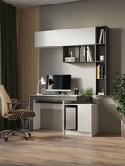 Стол компьютерный «Модена», 1432×1000×800 мм, цвет белый/графит - фото 121986619