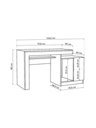 Стол компьютерный «Модена», 1432×1000×800 мм, цвет белый/графит - фото 121986621