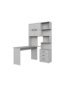 Стол компьютерный Эльброни левый шиншилла серая