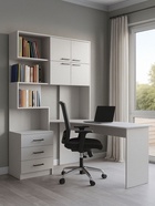 Стол компьютерный Эльброни правый белый - фото 121986662