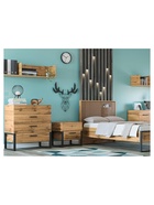 Полка настенная Iris, 1200×334×256 мм, цвет металл дуб вотан / черный муар  (артикул 10998071)  большой выбор товаров оптом и в розницу по низким ценам с доставкой